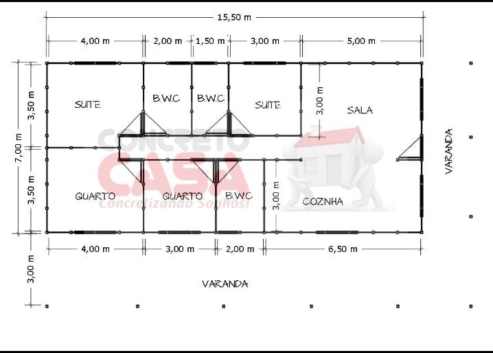 Casa com 170m² e varanda espaçosa