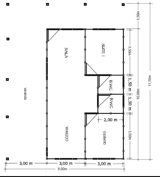 Casa com 103,5m² com varanda ampla