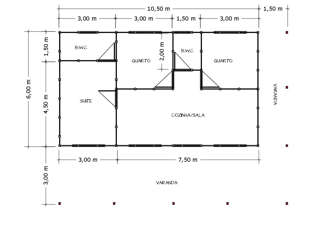 Casa com 107m² e varanda ampla